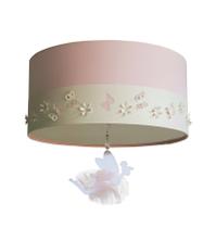 Luminária Plafon Infantil Fadas Cúpula Rosa 30x15 2E27