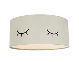 Luminária Plafon Infantil Olhinho Cúpula Cinza 30X15 2E27