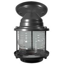 Luminária Plafon Lampião Colonial de Parede Preta Vintage