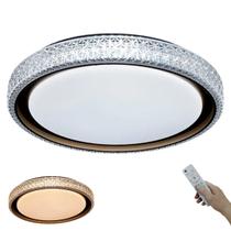 Luminaria Plafon LED 3 Tons Cristal Luxo Controle Remoto Quarto Sala Residencial Comercial Moderno Iluminaçao Ambiente Luminaria Plafon LED 3 Tons Cristal Luxo Controle Remoto Quarto Sala Residencial Comercial Moderno Iluminaçao Ambiente