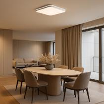 Luminária Plafon Led 40w Quadrado Sobrepor Branco Quente