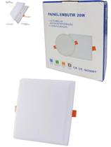 Luminária Plafon Led Borda Infinita 20W Embutir Quadra Bivolt Neutro 4000k 12cm x 12cm Ilumimax