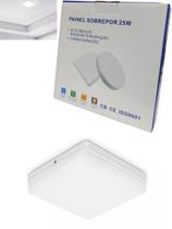 Luminária Plafon Led Borda Infinita 25W Sobrepor Quadra Bvolt Neutro 4000k 17cmx17cm Ilumimax