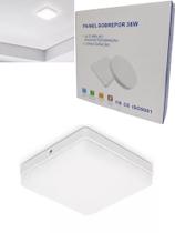 Luminária Plafon Led Borda Infinita 38W Sobrepor Quadra Bvolt Neutro 4000k 22cmx22cm Ilumimax