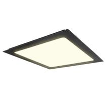 Luminária Plafon LED Embutir 24W Quadrada Borda Preta 3000K Luz Morna Quente - LUMANTI Luminária Plafon LED Embutir 24W Quadrada Borda Preta 3000K Luz Morna Quente - LUMANTI