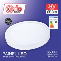 LUMINARIA PLAFON LED REDONDA 6500k 24W 110 / 220V SOBREPOR BRANCA , CAIXA 20 UNIDADES Cod.68.008