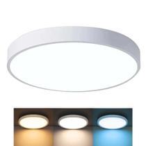 Luminária Plafon Led Sobrepor 3 Tons Teto Moderno Decoração Iluminação Sala Escritorio Empresa Quarto Residencial