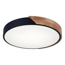 Luminária Plafon Led Sobrepor 40cm c/ Madeira 72w Led 3 Em 1 - Luminária Plafon Led Sobrepor 40cm c/ Madeira 72w Led 3 Em 1 -