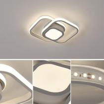 Luminária Plafon LED Sobrepor Estrutura Metal Tons de Luz Amarela ou Branca Elegante Bivolt