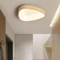 Luminaria Plafon Oval Amadeirado 3 Tons de luz Clean Triangular Bivotl