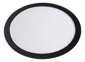 Luminaria Plafon Painel Led Borda Preto 18w Redonda 22cm Bivolt 3000k Branco Quente Startec