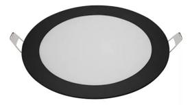 Luminaria Plafon Painel Led Preto 12w Redonda 17cm Branco Frio 6500k Bivolt Startec