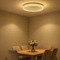 Luminária Plafon Painel Led Redondo Cristal 3 Em 1 Sobrepor Luminária Plafon Painel Led Redondo Cristal 3 Em 1 Sobrepor