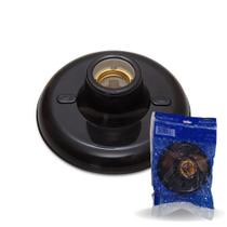 Luminária Plafon Porcelana Blumenau Redondo E27 Bivolt Preto