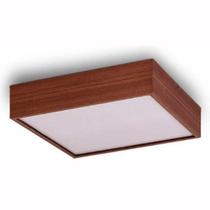 Luminária Plafon Quadrado 40x40cm em Madeira Imbuia