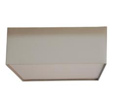 Luminária Plafon Quadrado Cúpula Em Tecido Branco 50X50X15
