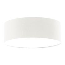 Luminária Plafon Redondo Cúpula Em Tecido Cáqui 50X15