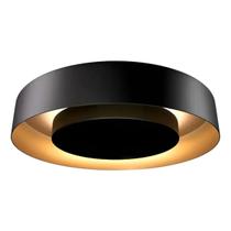 Luminária Plafon Redondo Luz Indireta Sobrepor 30cm 4 Lâmpadas Preto Luminária Plafon Redondo Luz Indireta Sobrepor 30cm 4 Lâmpadas Preto