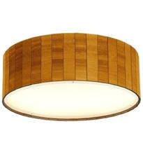 Luminária Plafon Redondo Madeira 20 Cm para sala Casa Lustre louro freijó Luminária Plafon Redondo Madeira 20 Cm para sala Casa Lustre louro freijó