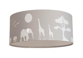 Luminária Plafon Safari Savana Cúpula Tecido Azul 30X15Cm