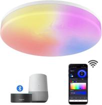 Luminária Plafon Smart WiFi 22W Bivolt Branco RGBW com Alexa