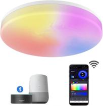 Luminária Plafon Smart + WiFi 22W Bivolt Branco RGBW Compatível com Alexa - JWCOM