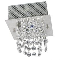 Luminária Plafon Sobrepor de Cristais Quadrado Iguaçu 1 Lâmpada Bronzearte