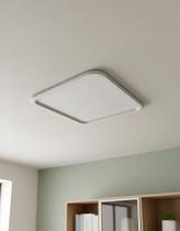 Luminária Plafon Sobrepor Halo Frame 30w Iluminação Led Multicor Quadrado Bivolt Moderno Sofisticado Banheiro Cozinha Sala Hall Corredor