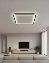 Luminária Plafon Sobrepor Halo Frame 30w Iluminação Led Multicor Quadrado Bivolt Moderno Sofisticado Banheiro Cozinha Sala Hall Corredor