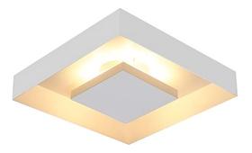 Luminária Plafon Sobrepor Rebatedor 40x40 C/ 4 Lâmpadas E27 Estrutura Branco Luz 3000k Branco Quente 127/220v