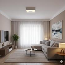 Luminária Plafon Sobrepor Rebatedor Branco Eclipse 30x30 Luz Indireta Soquete G9 para 4 Lâmpada Halopin