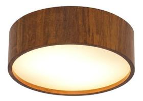 Luminária Plafon Sobrepor Redondo 60cm em Madeira Imbuia