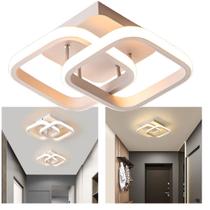 Luminaria Plafon Teto Parede Pendente Quadrado Luz Led Sobrepor 22w Grande 33x33cm Quarto Sala Corredor Banheiro