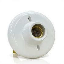 Luminaria Plafonier Plafon Branco Com Bocal de Porcelana Soquete E27 Para Lampada