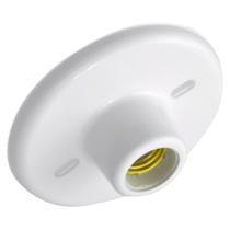 Luminária Plafonier Plafon Branco De Teto E27 Soquete Bocal De Porcelana Bivolt Para Quarto Sala Cozinha Banheiro - G-Light