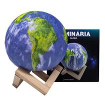 Luminária Planeta Terra Com Suporte 15X15Cm Luminária Planeta Terra Com Suporte 15X15Cm