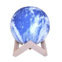 Luminária Planetária Abajur Planeta 3D Colorida Touch Azul
