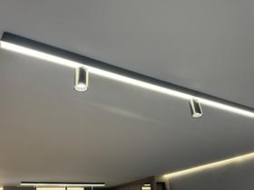 Luminaria Pontual 1 metro 2 Spots Sobrepor Preto