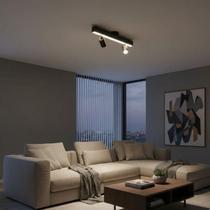 Luminaria Pontual Sobrepor 50cm com 2 spots Preto 110v ou 220v