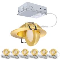 Luminária POPANU 3" 7W Gold Dimmable Gimbal LED, pacote com 6 Luminária POPANU 3" 7W Gold Dimmable Gimbal LED, pacote com 6
