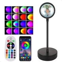 Luminária Por do Sol Sunset Luz Led Noturna Lorben 16 Cores USB Controle Remoto e Bluetooth GT6330