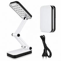 Luminária Portátil 24 LEDs Recarregável Dobrável Compacta Articulável Bivolt Qualidade Premium Luminária Portátil 24 LEDs Recarregável Dobrável Compacta Articulável Bivolt Qualidade Premium