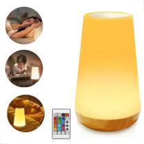 Luminária Portátil Abajur Mesa Sala Quarto Touch Compacta Sem Fio Usb Iluminação Rgb