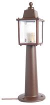 Luminária poste balizador colonial e-27 plástico marrom resistente a maresia sykalight
