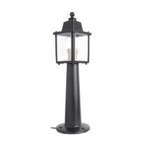 Luminária poste balizador colonial e-27 plástico preto resistente a maresia sykalight
