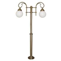 Luminária Poste Miami com 2 Globos para Jardim Externo