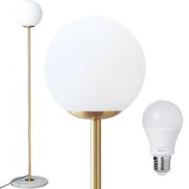 Luminária Poste Piso 169Cm Jabuticaba Mármore Globo Gimpo