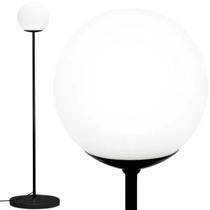 Luminária Poste Piso 169cm Jabuticaba Mármore Globo Vidro 15cm Coluna Chão Gimpo KJTD-706-PRETO