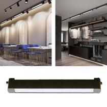 Luminária (Preta) Luz Difusa Linear 30W De 46Cm Para Trilho Luminária (Preta) Luz Difusa Linear 30W De 46Cm Para Trilho
