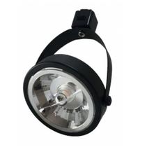 Luminária Preta Spot para uso em Trilhos Soquete Gu10 AR111